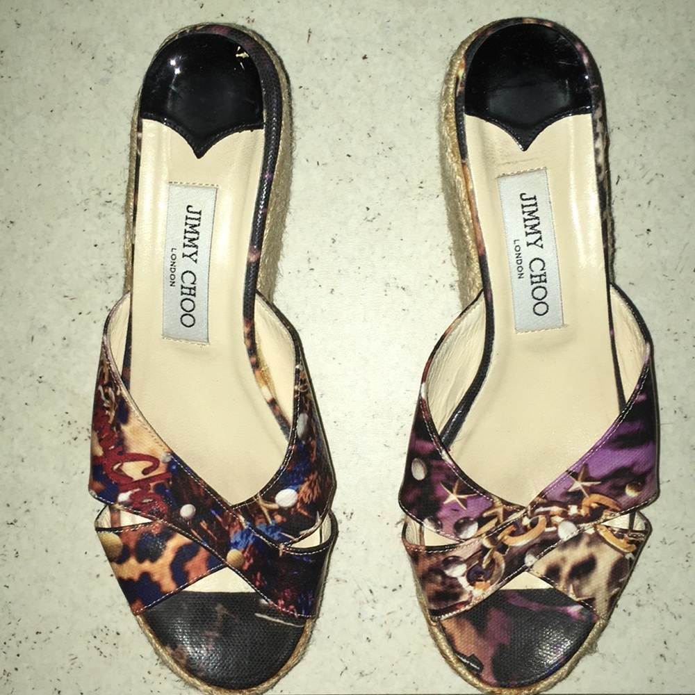 Paisley Espadrille Wedge- stars, pearl, gold chain